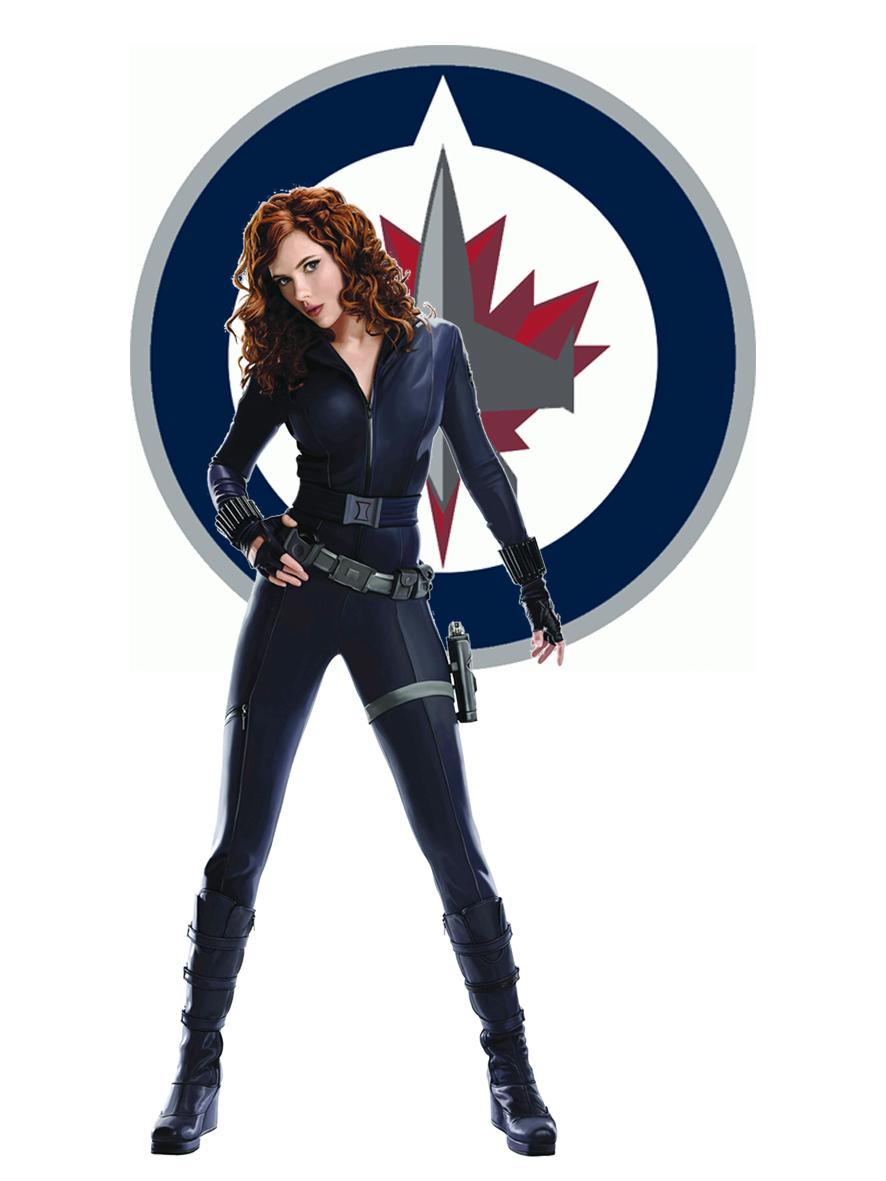 Winnipeg Jets Black Widow Logo vinyl decal